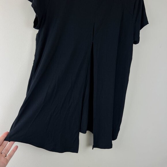 Lululemon Black Modal Open Up Tie Back Short Sleeve T-Shirt - Picture 4 of 5